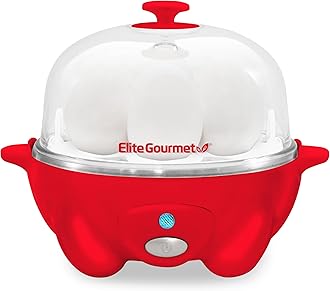 Elite Gourmet Easy Electric 7 Egg Capacity Cooker, Poacher, Omelet Maker, Scrambled, Soft, Medium, Hard Boiled with Auto Shut-Off and Buzzer, BPA Free