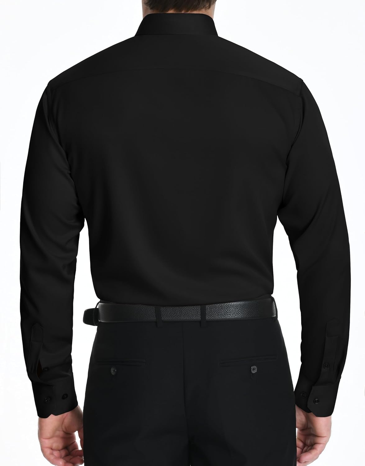 LUPURTY Dress Shirts for Men Long Sleeve Regular Fit Button Down Shirt Stretch Wrinkle Free Business Formal - Image 4