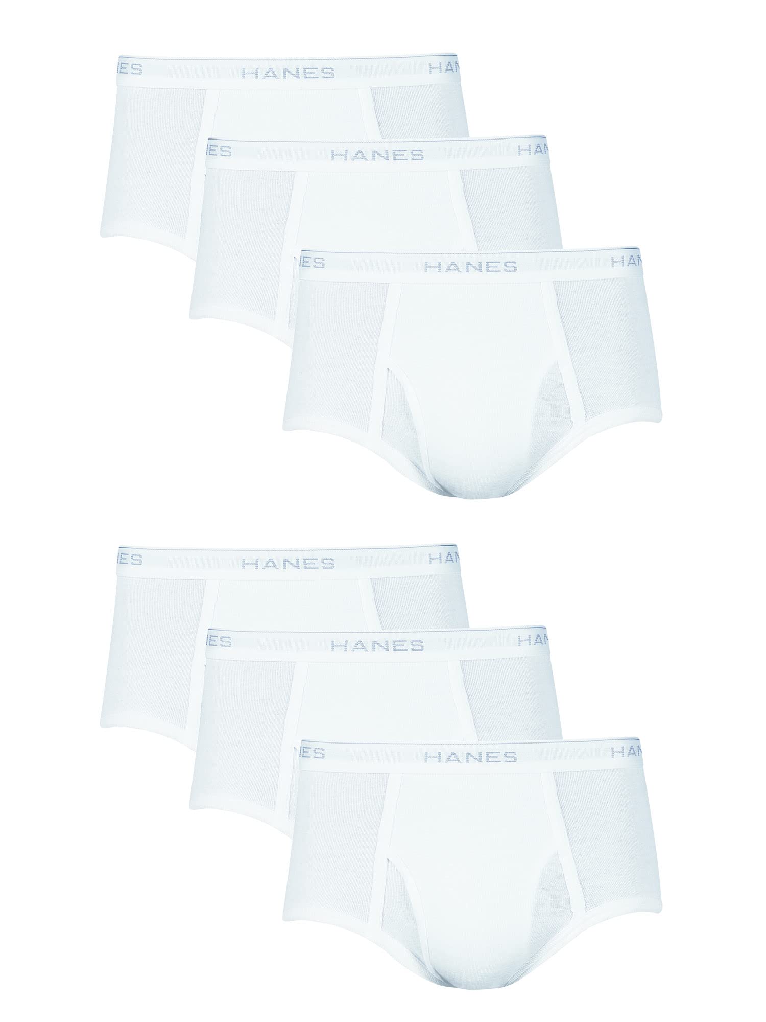 HanesMens Moisture-wicking Cotton Briefs, Available In White And Black, Multi-packs, White - 6 Pack, Medium US
