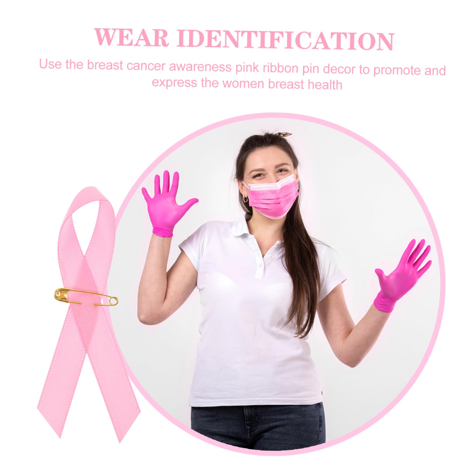 600stücke Brustkrebs-bewusstseinsbänder Mit Sicherheitsnadel Tragbare Fundraising-Ribbons Für Wohltätigkeitsveranstaltungen Und Unterstützung Von Krebspatienten