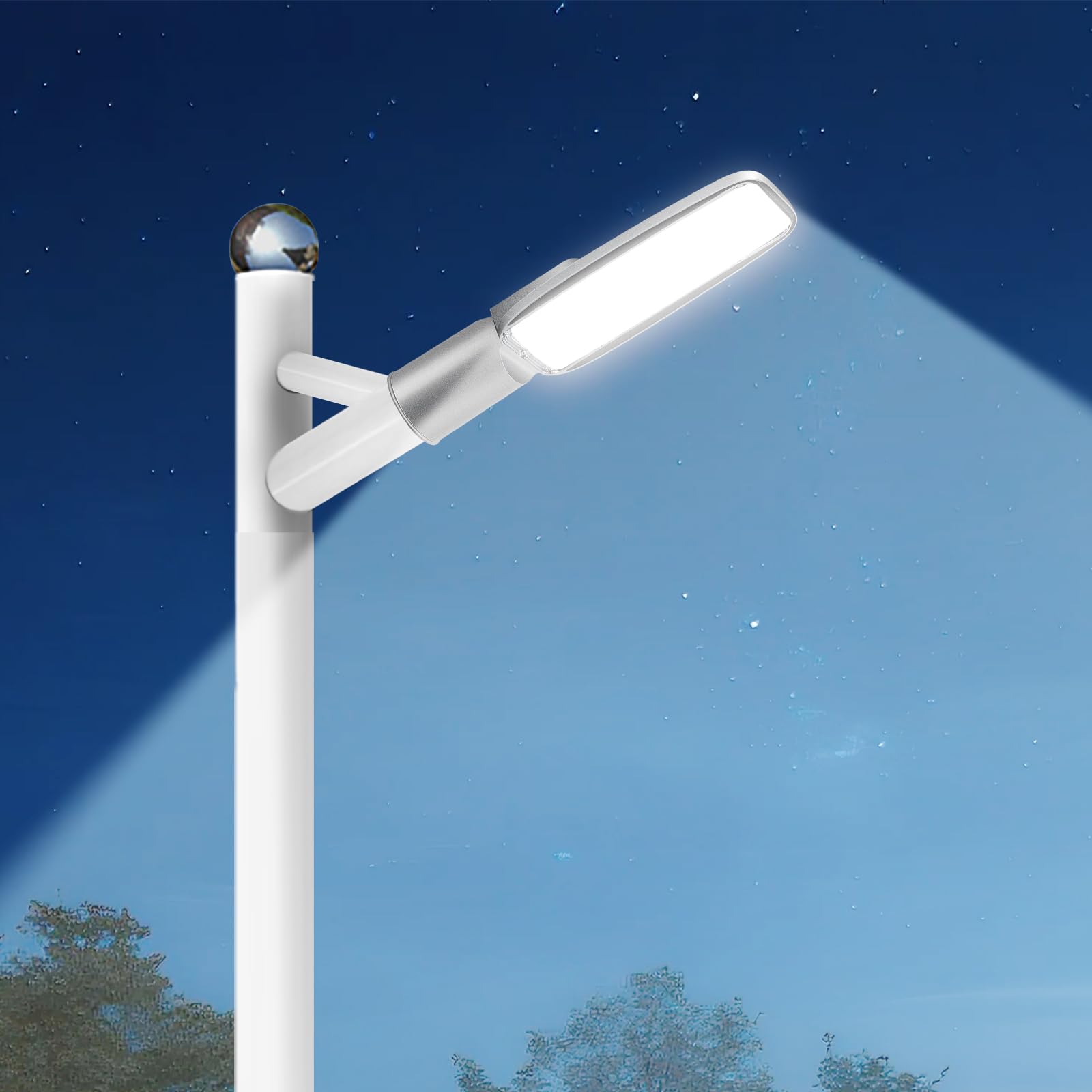 RIGIDON 50W Street Lights Outdoor, 5000LM IP66 Waterproof Security Flood Lights, Wide Angle Street Area Parking Lot Lamp for Yard, Garden,Road, Pathway