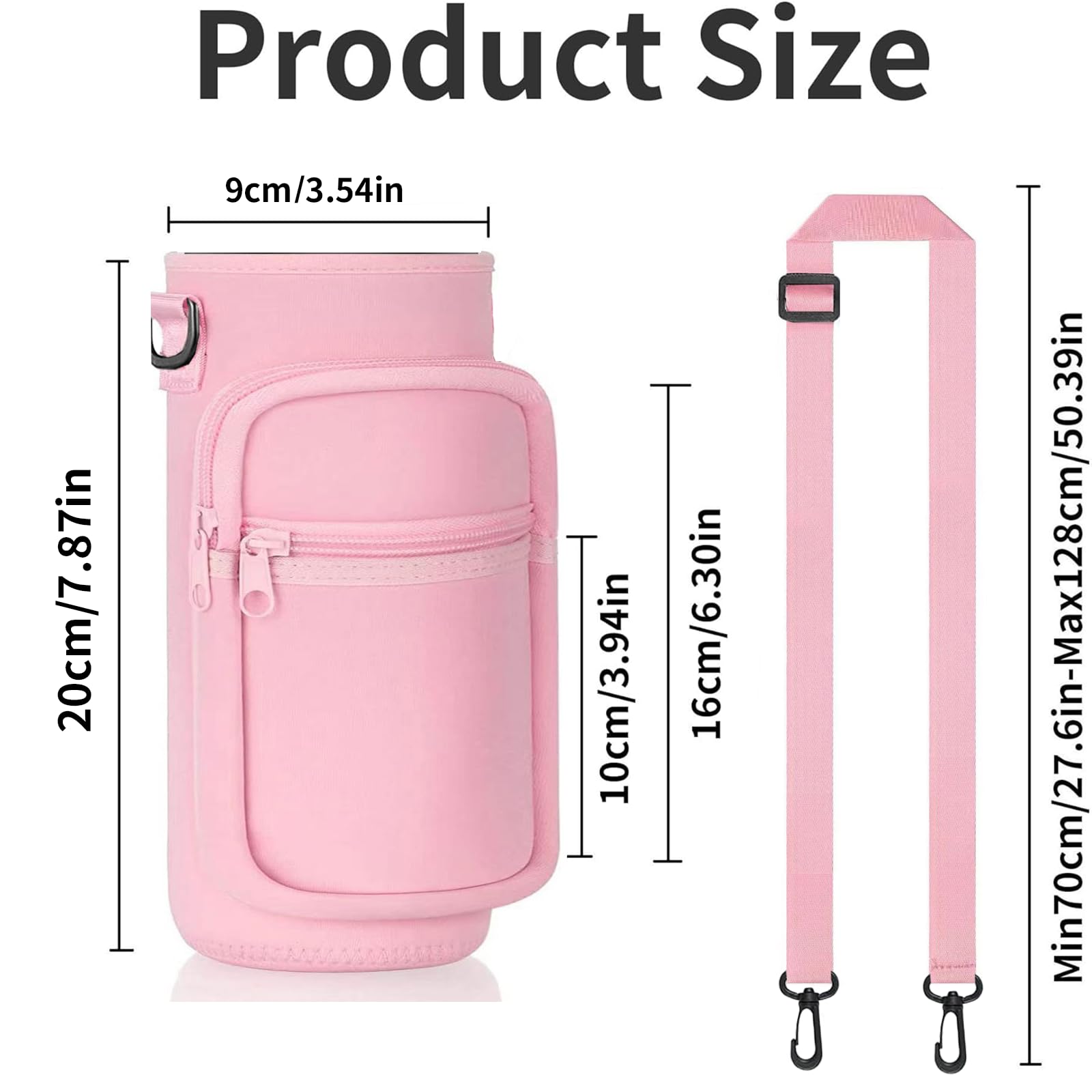 Neopren-Wasserflaschen-Tragetasche, 1134 g, mit Handytasche, Crossbody