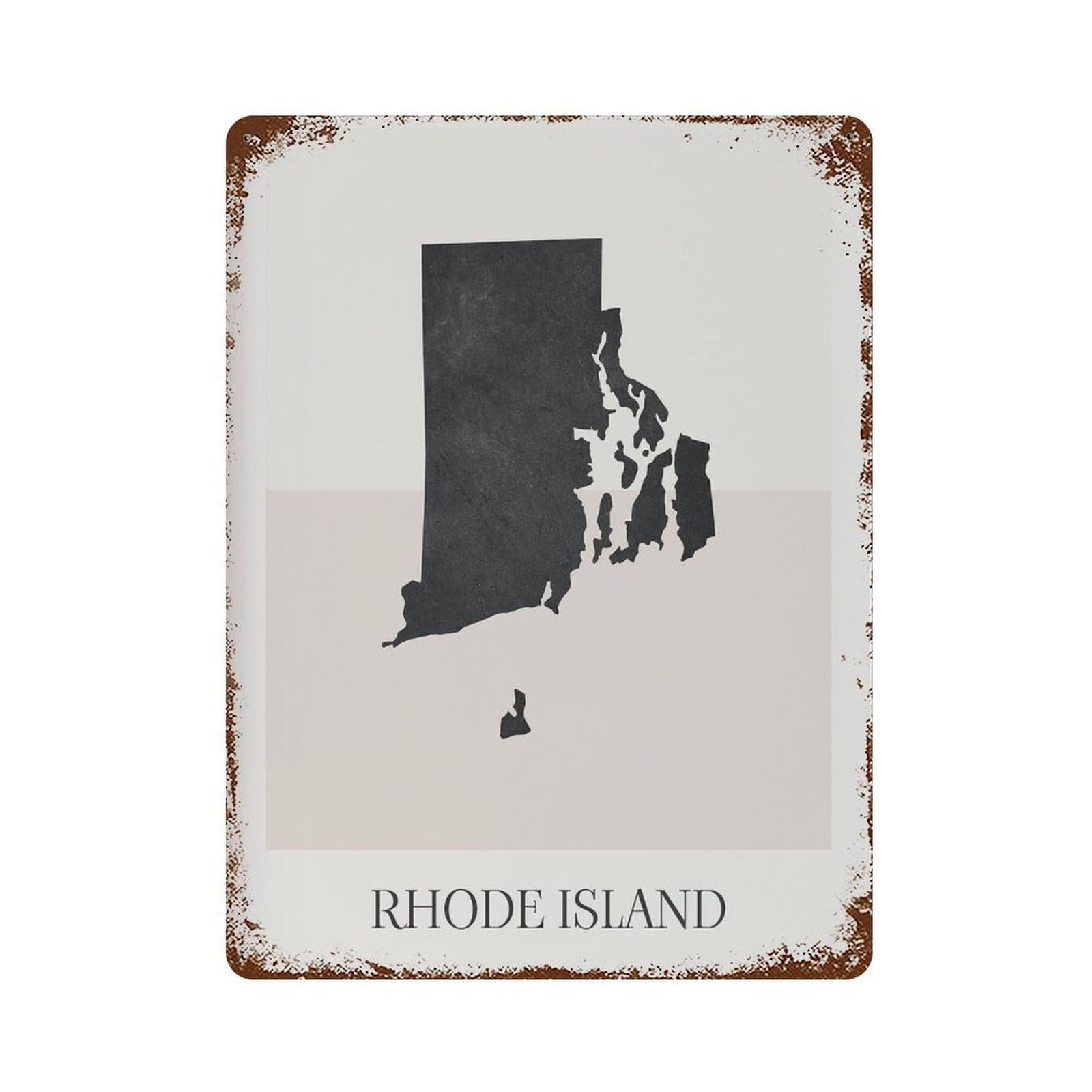xiaoxiaoshen Rhode Island Map Minimalist Boho Decor For Home Or Gift Wall Decor Art Metal Tin Poster Modern Home Decor Art Home Bar Shop Decorations Vintage Sign 40x30cm