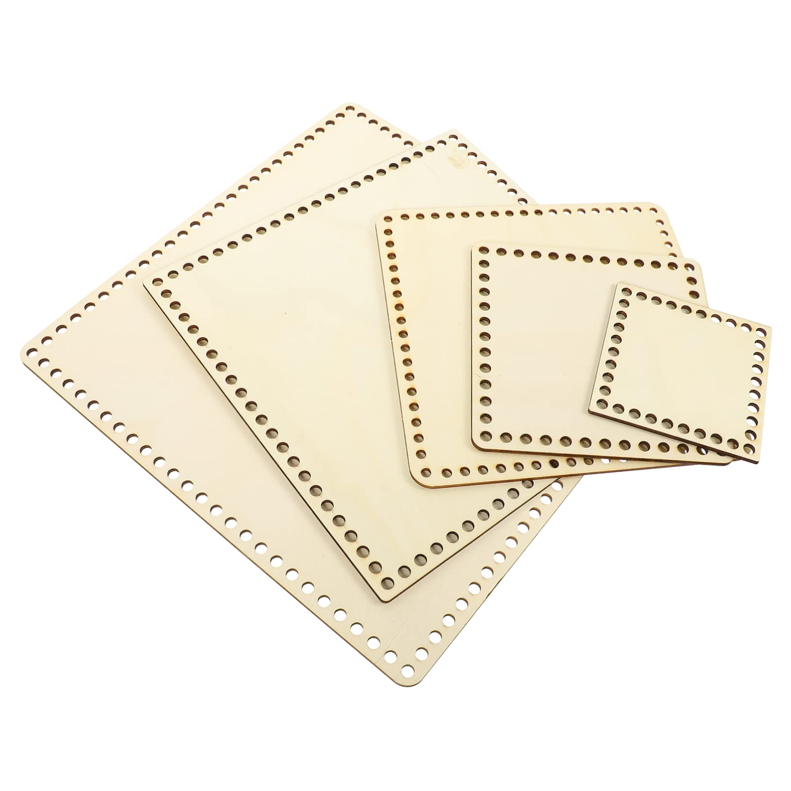 HOMSFOU 5pcs Crochet Basket Base Basket Weaving Bottom Knitting Crochet Purse Bottom Crochet Yarn Basket Woven Bag Crochet Basket Bottom Woven Baskets Material Bag Bottom Wood