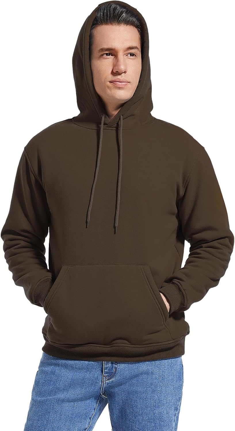 Gesean Men's Cotton Fleece Pullover Hoodie Long Sleeve Hooded Sweatshirt with Kangaroo Pocket - Image 5