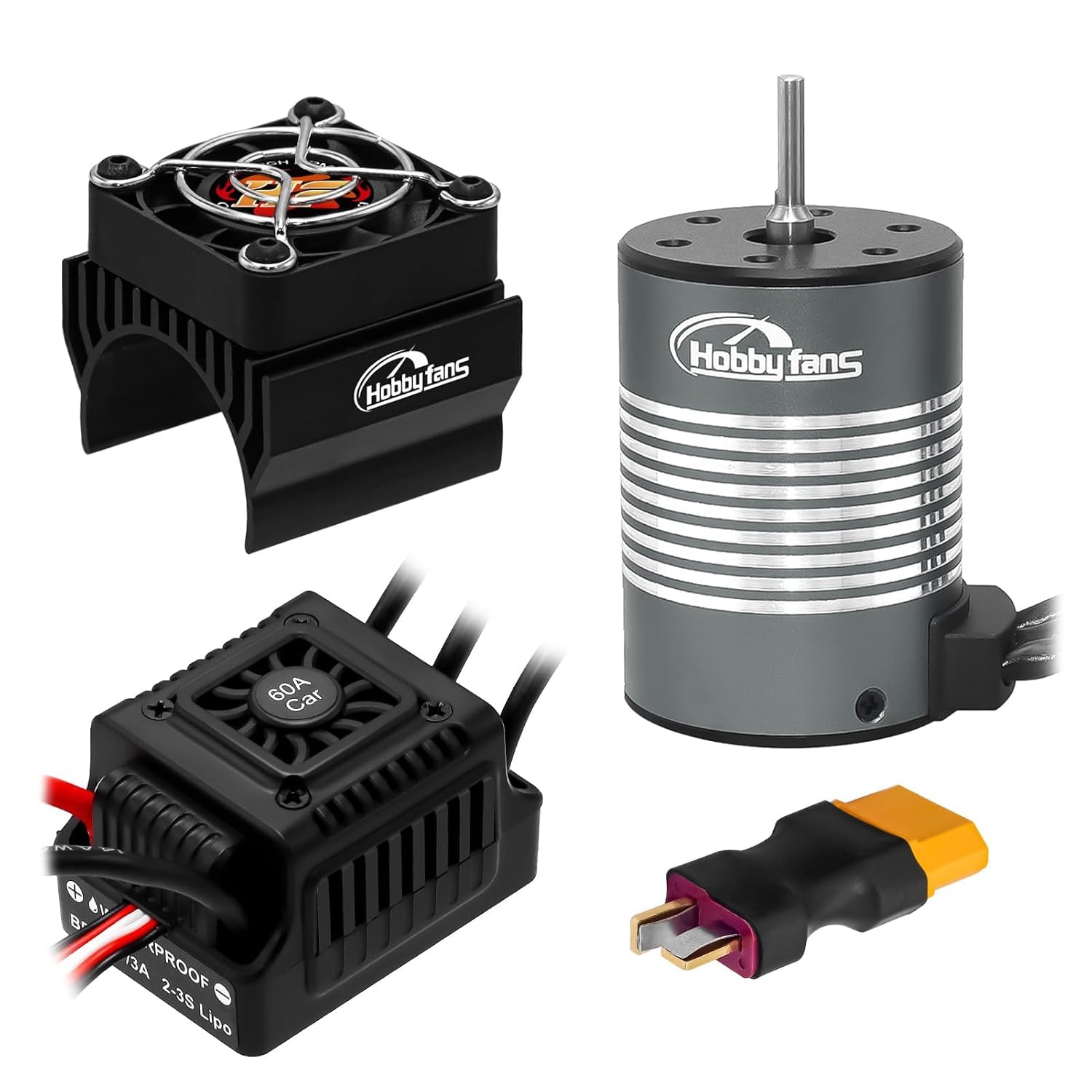 Wasserdichter S3650 4700KV bürstenloser Motor 60A ESC Kühlkörper für 1/10 RC Auto LKW