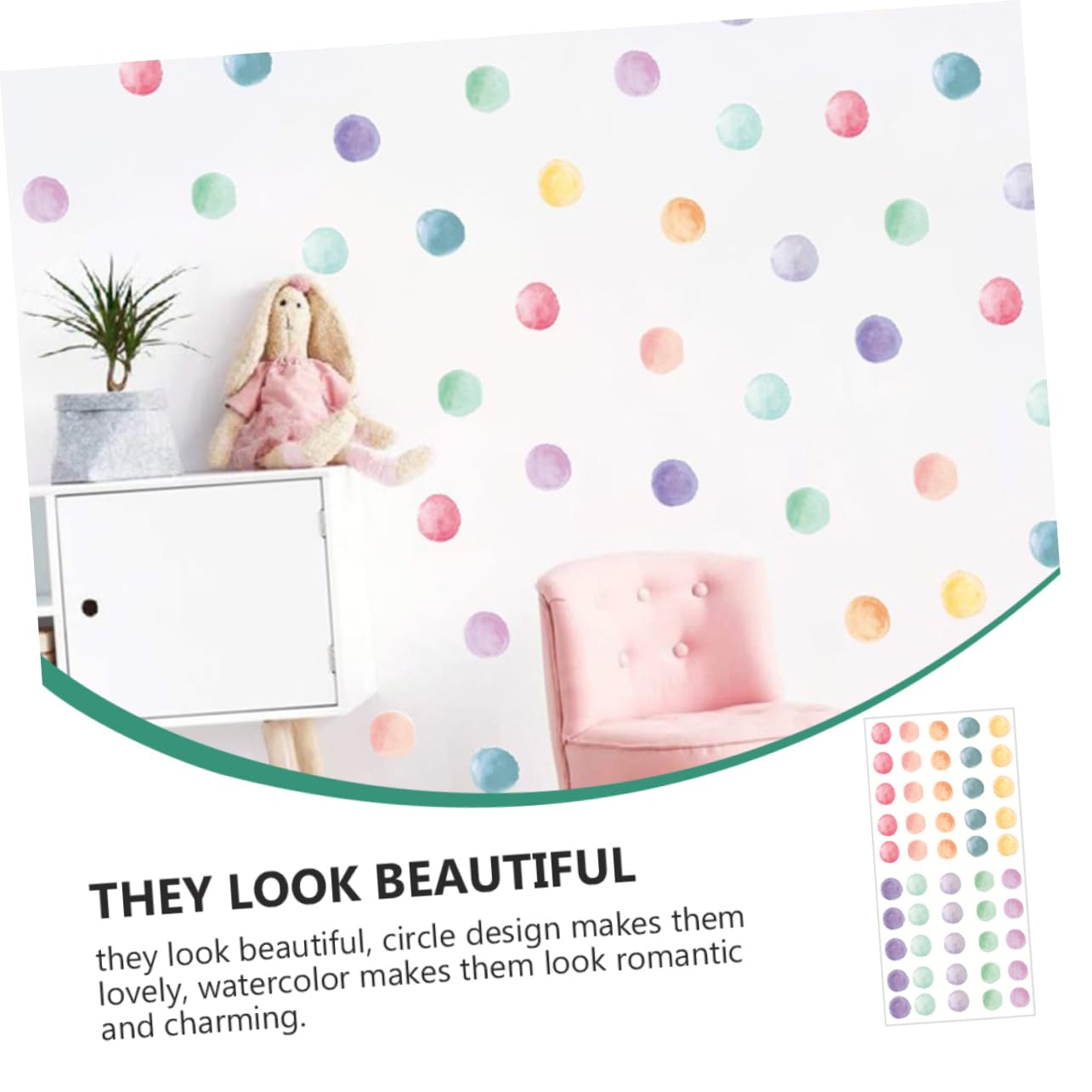 3fogli Adesivi Murali Colorati Pois Per Decorazioni Camera Dei Facili Da Applicare Design Perfetti Per Stanza Gioco