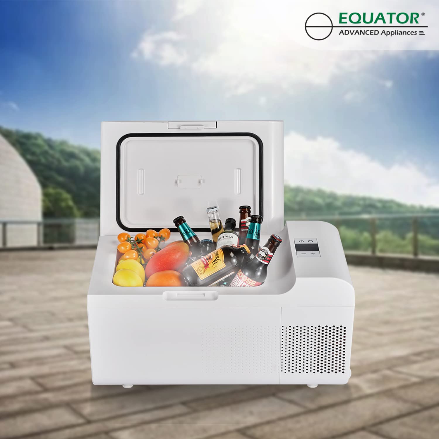 0.7 Cu.Ft. Portable Convertible Fridge Freezer – 12v/110v Compact Refrigerator For Car, RV, Camping & Travel, Dual Mode Cooling, Digital Control, Wheels & Handle, LED Light, Includes Cover on Fridge.com - View 2