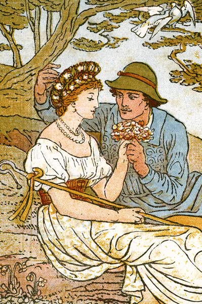 Toile le berger passionné à son amour Walter Crane 60x90cm pour déco de salon