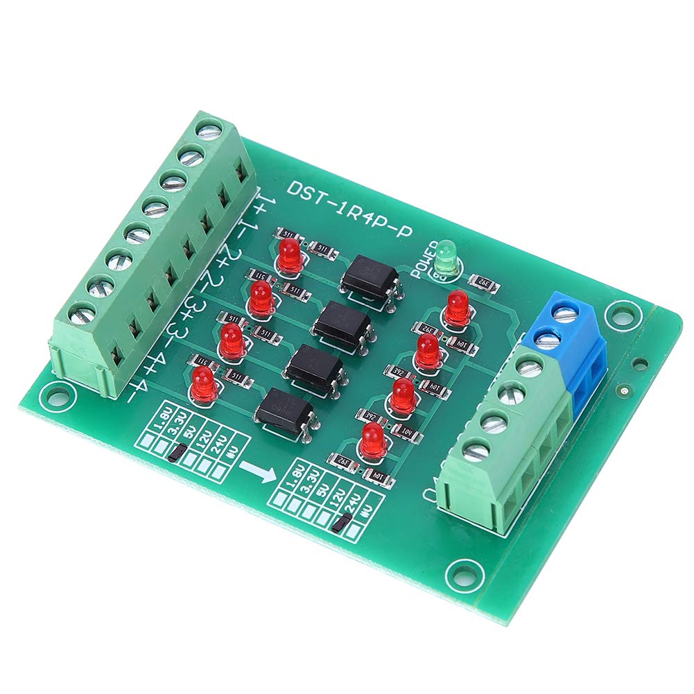 4 Channel Optocoupler Isolation Module, Voltage Level Module, PLC Conversion Board with 20KHZ Frequency, 80KHZ Model and Small Size for Power Module