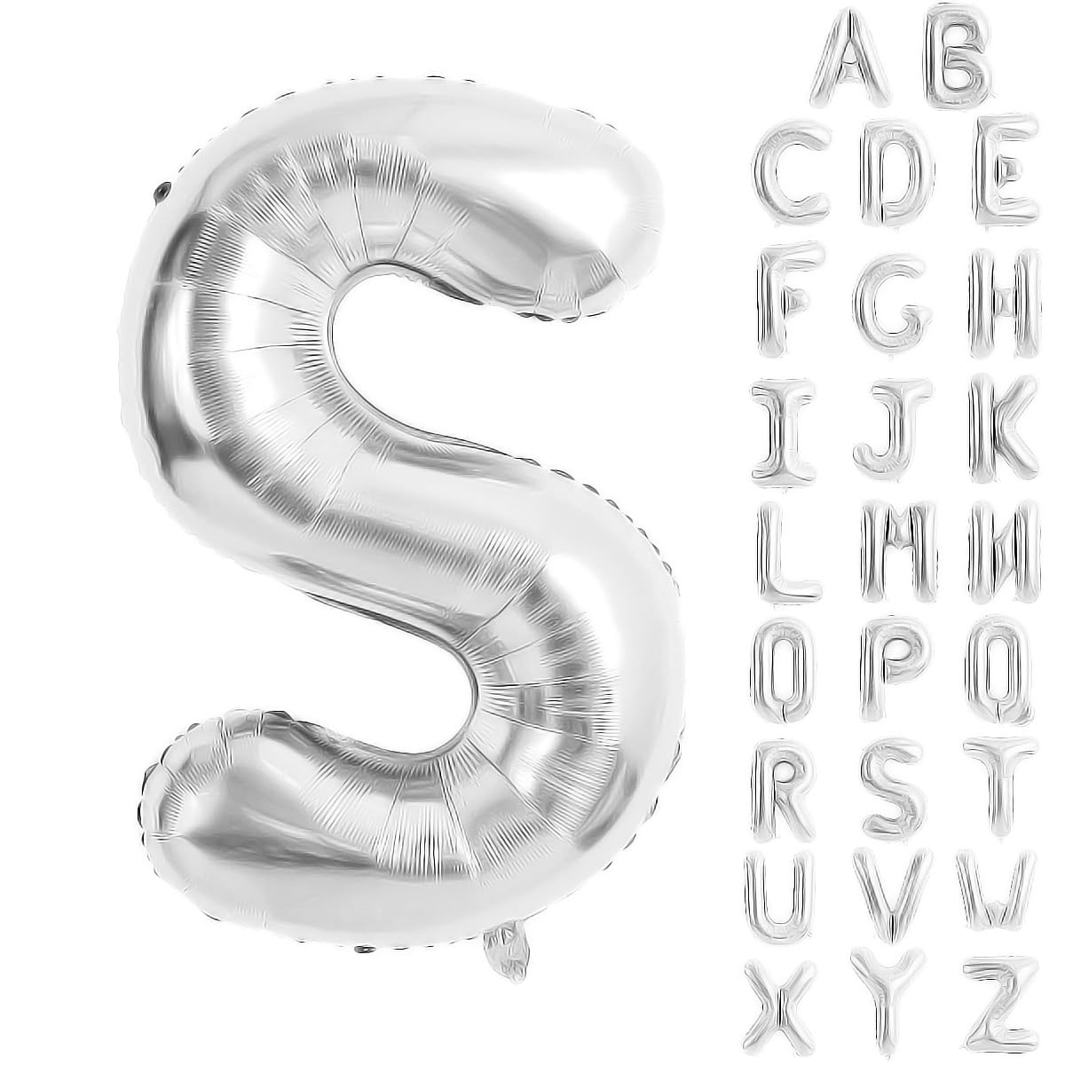 Silver Letter Balloons 40 Inch Large Alphabet Balloon Letter S