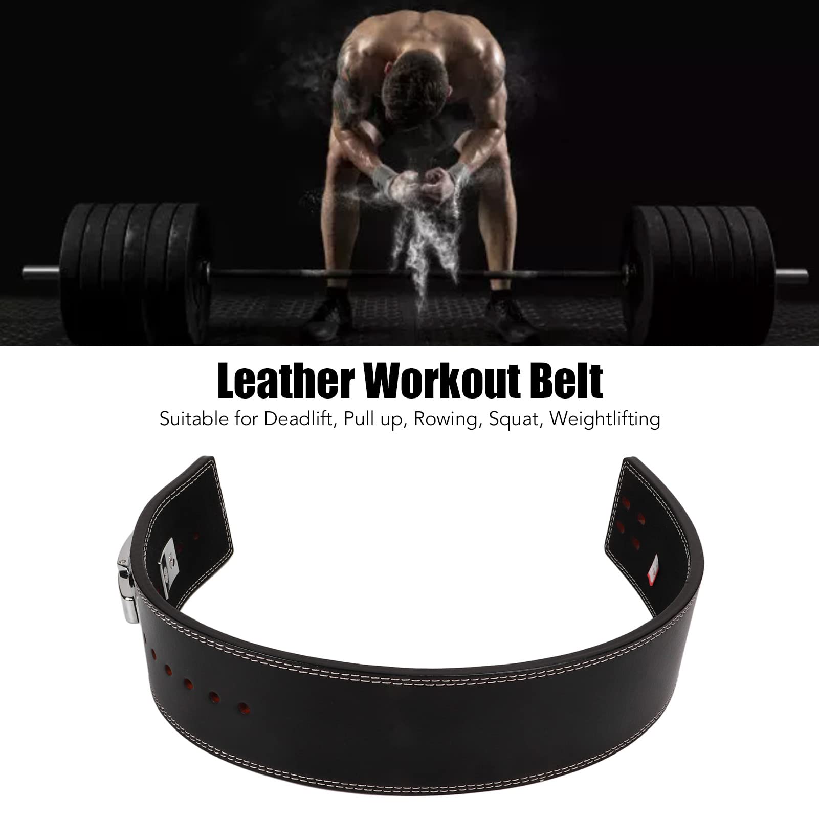 Srliya Cintura Tozza in Pelle per Bodybuilding, Supporto Lombare per Sollevamento Pesi, Cintura per Allenamento Fitness, Equipaggiamento Protettivo Sportivo Senza Marca