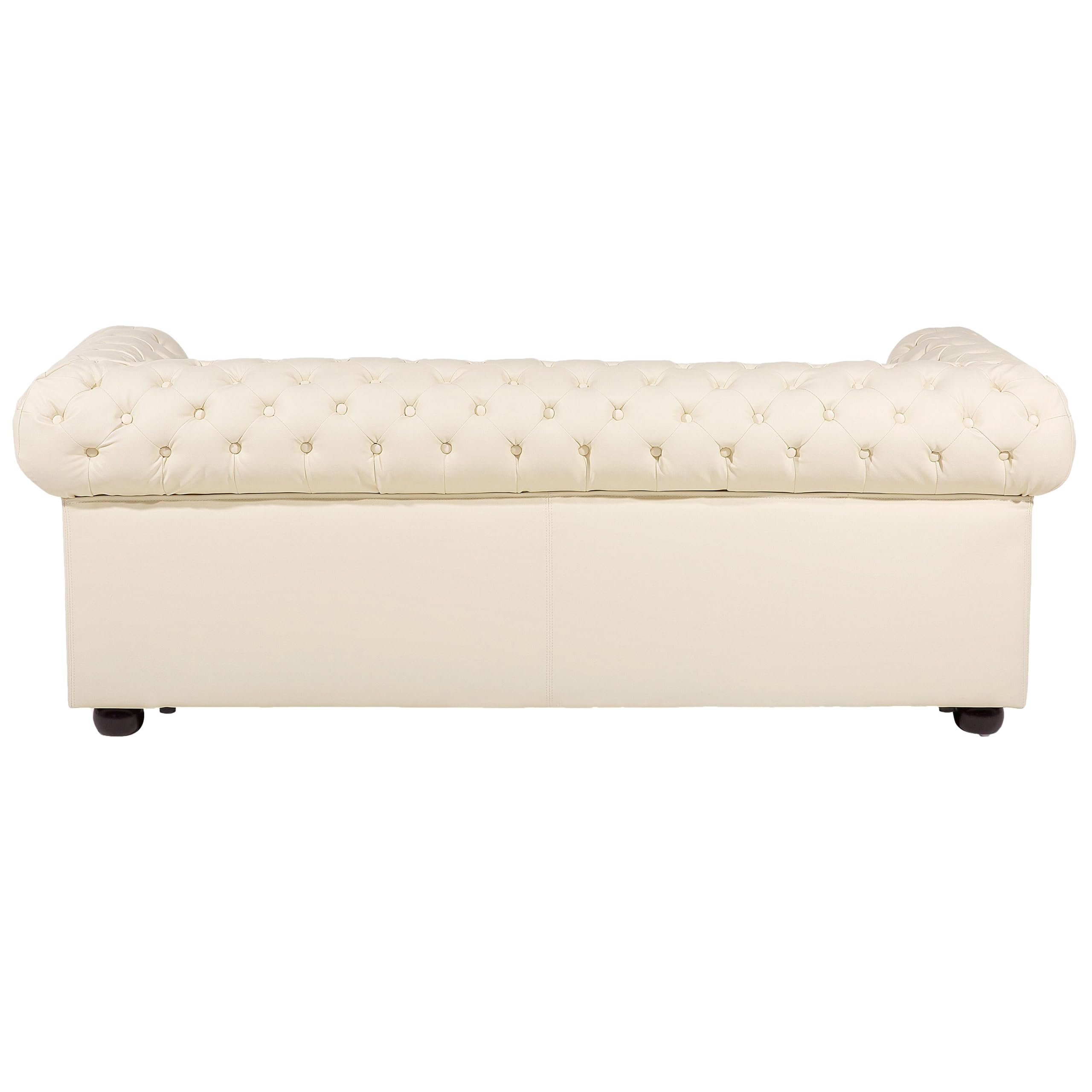 Beliani Klassisches Sofa mit Sessel Echtleder Hellbeige Chesterfield