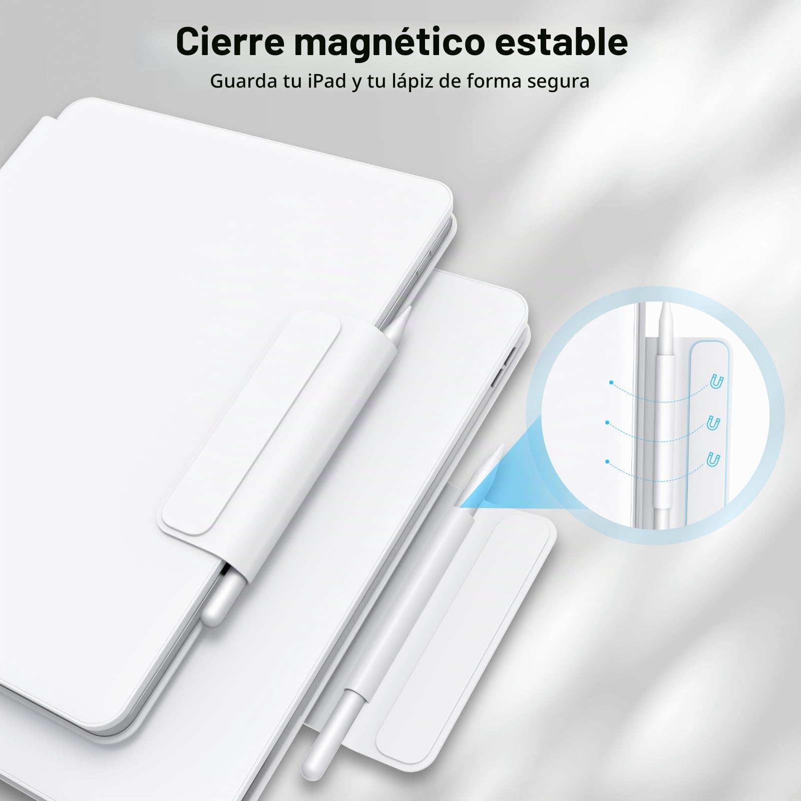 TECURS Funda Teclado alemán QWERTZ para iPad Air 13" (M3/M2, 2025/2024), Teclado para iPad Pro 12.9 (6/5/4/3 Gen), Magic Keyboard para Air 13 con diseño de Soporte Flotante, Blanco