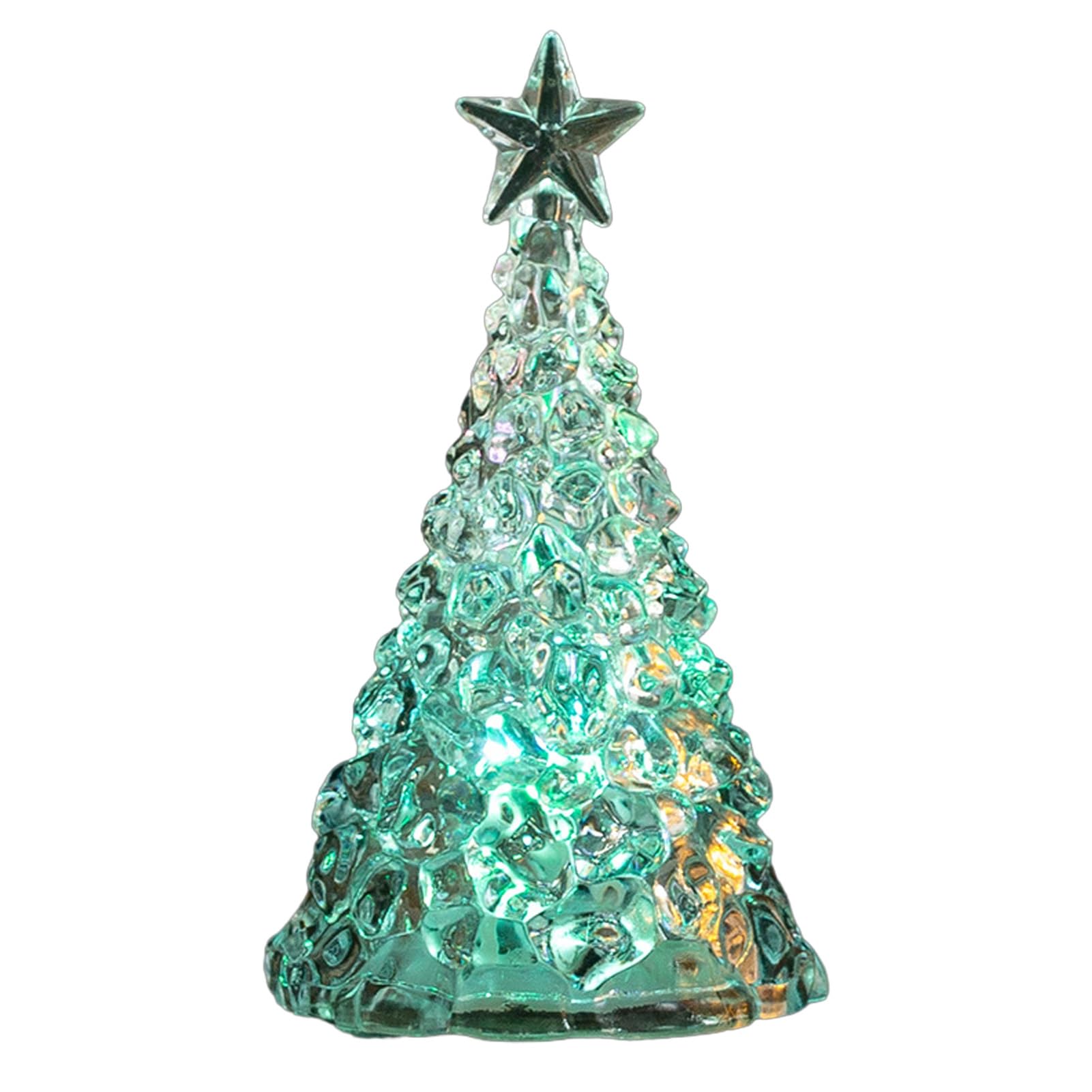 sugerou Mini Glowing Christmas Tree Light, LED Faux Crystal Ornament