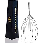 USAGA Head Massager Scalp Massager 20 Fingers Head Scratcher for Scalp Body Relaxing (Silvery)