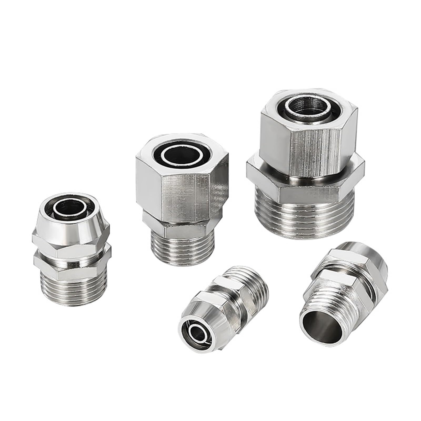 30 conectores neumáticos KLC8-02/6-04, rosca BSPT de 1/8, 3/8, 1/2 y 1/4, de cobre niquelado, de giro rápido.(KL-PC6-04 30PCS)