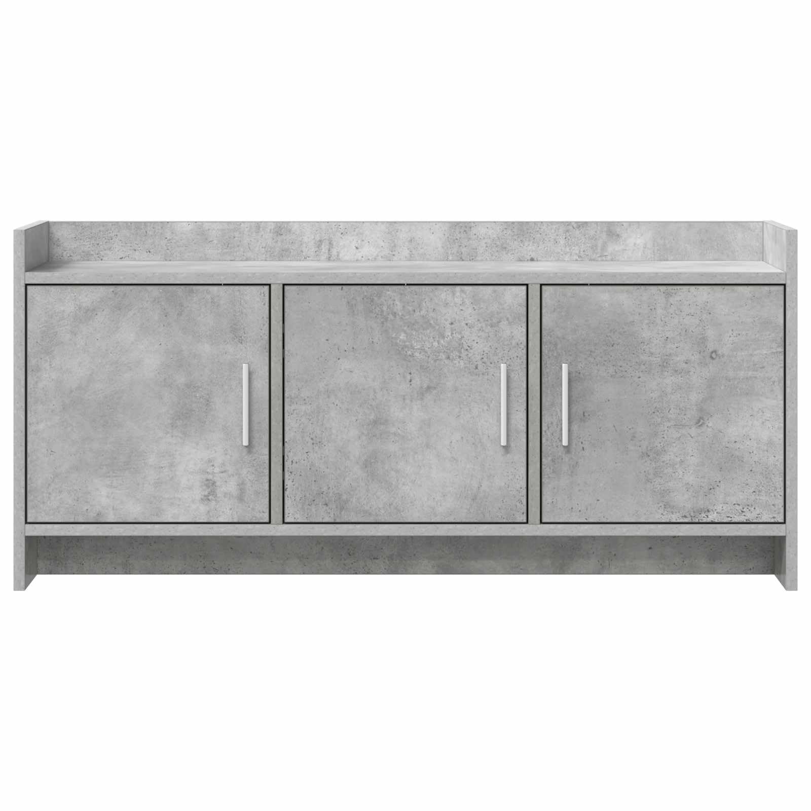 Szafka pod telewizor, betonowa, szara, wykonana z materiału drewnopochodnego, 102 x 33 x 47 cm, z 3 drzwiami, szafka pod telewizor, szafka pod telewizor, do przechowywania, do salonu, kina