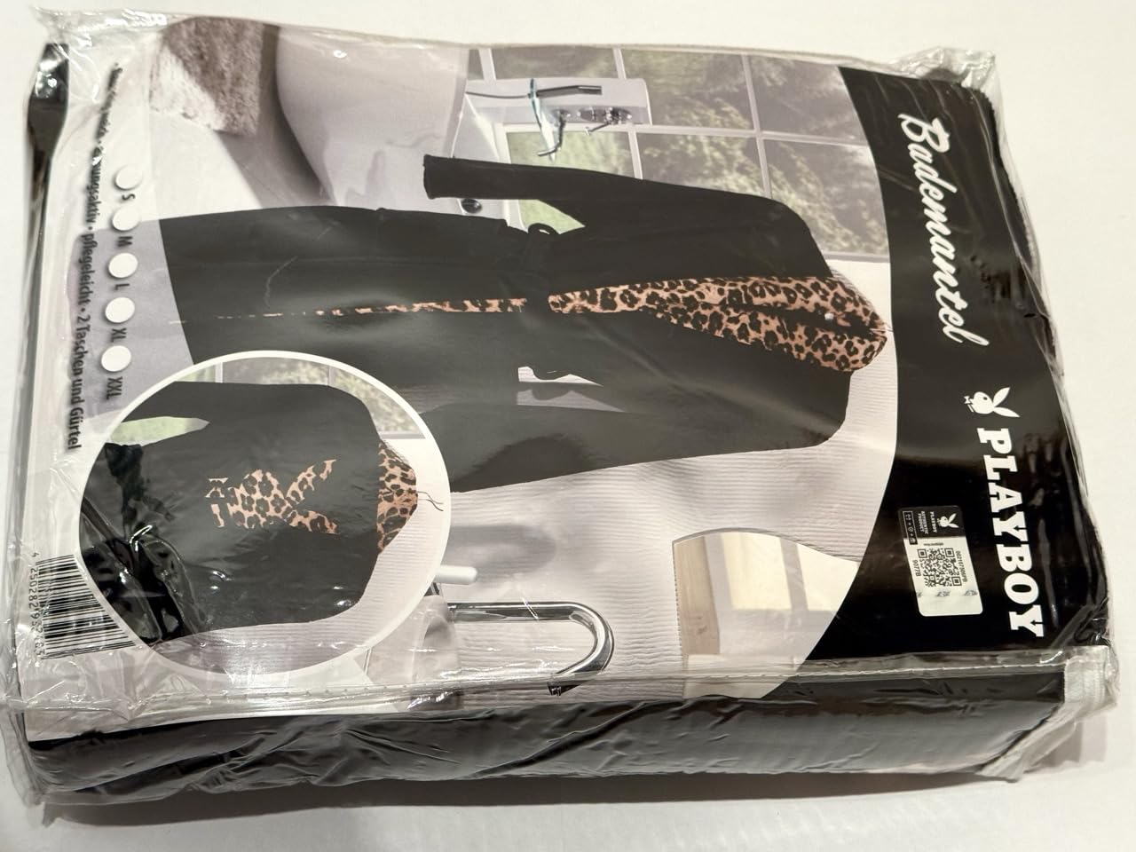Playboy - Accappatoio per sauna e bagno, motivo leopardato, taglia M, L, XL