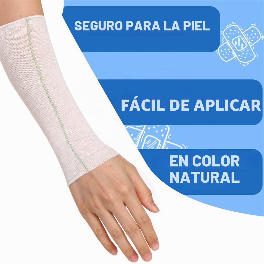 Vendaje elástico tubular de compresión 5CMX10M vendaje de fijación tubular vendaje tubular vendaje de apoyo para tiritas brazos, tobillos y rodillas