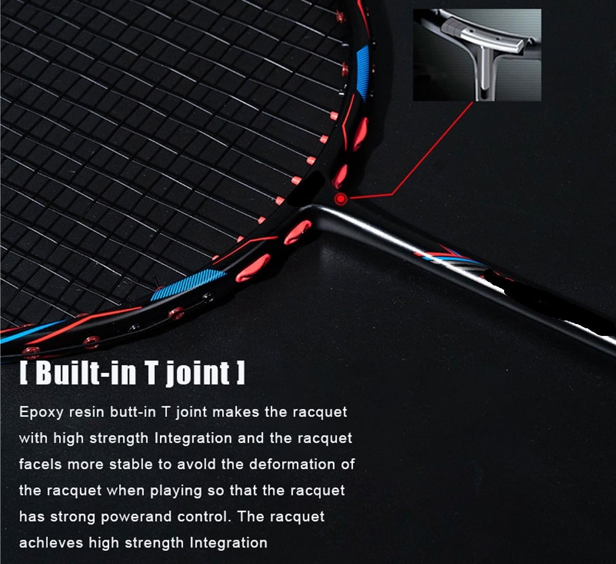 Badminton Set Racchetta da Badminton Ultraleggera 52 g con Rimbalzo rapido e Racchetta Professionale in Fibra di Carbonio