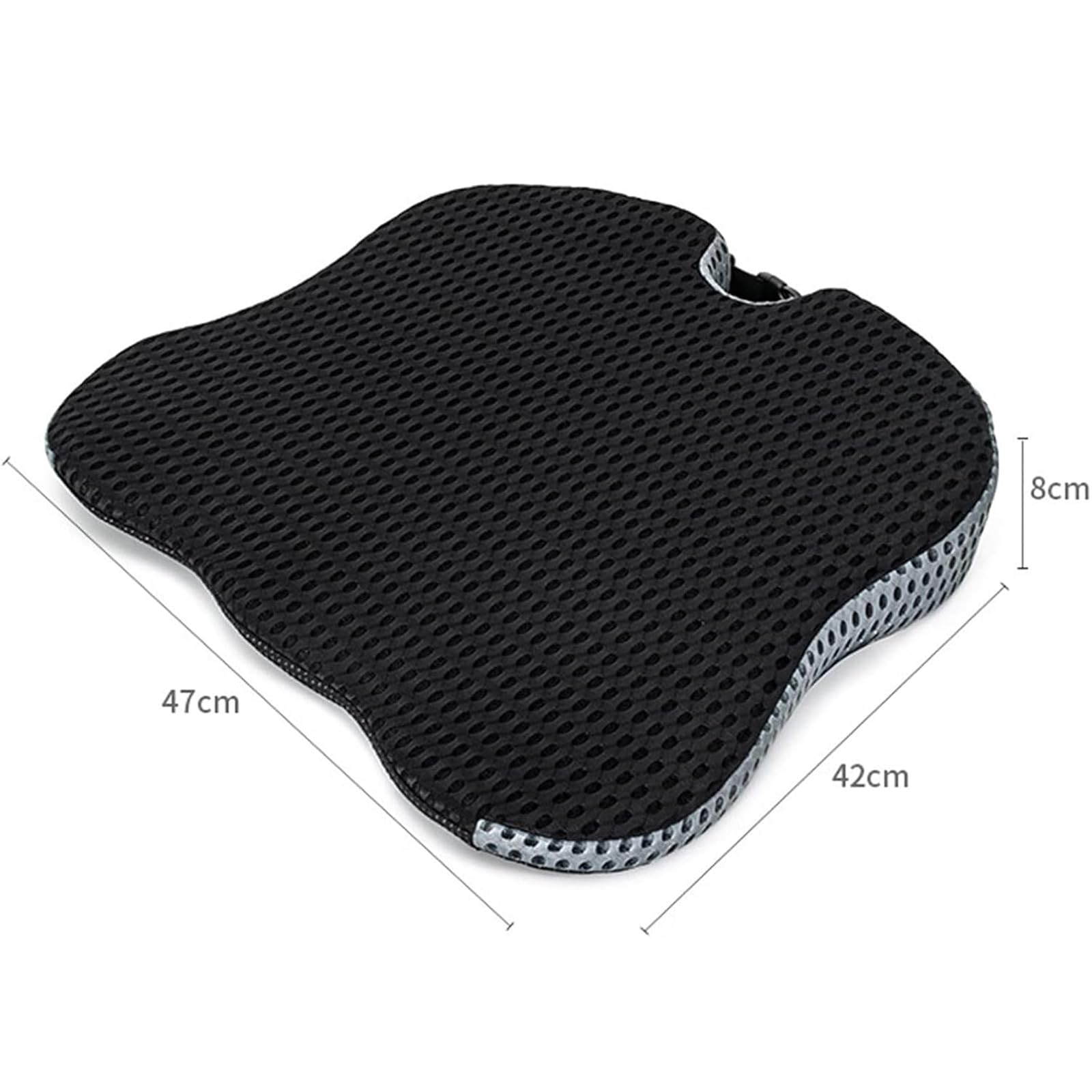Cojín Universal De Cuña para Coche, Cojín De Asiento De Espuma Viscoelástica, Cojín Transpirable para Asiento De Coche para Oficina, Silla De Ruedas, Asiento De Conducción,Negro