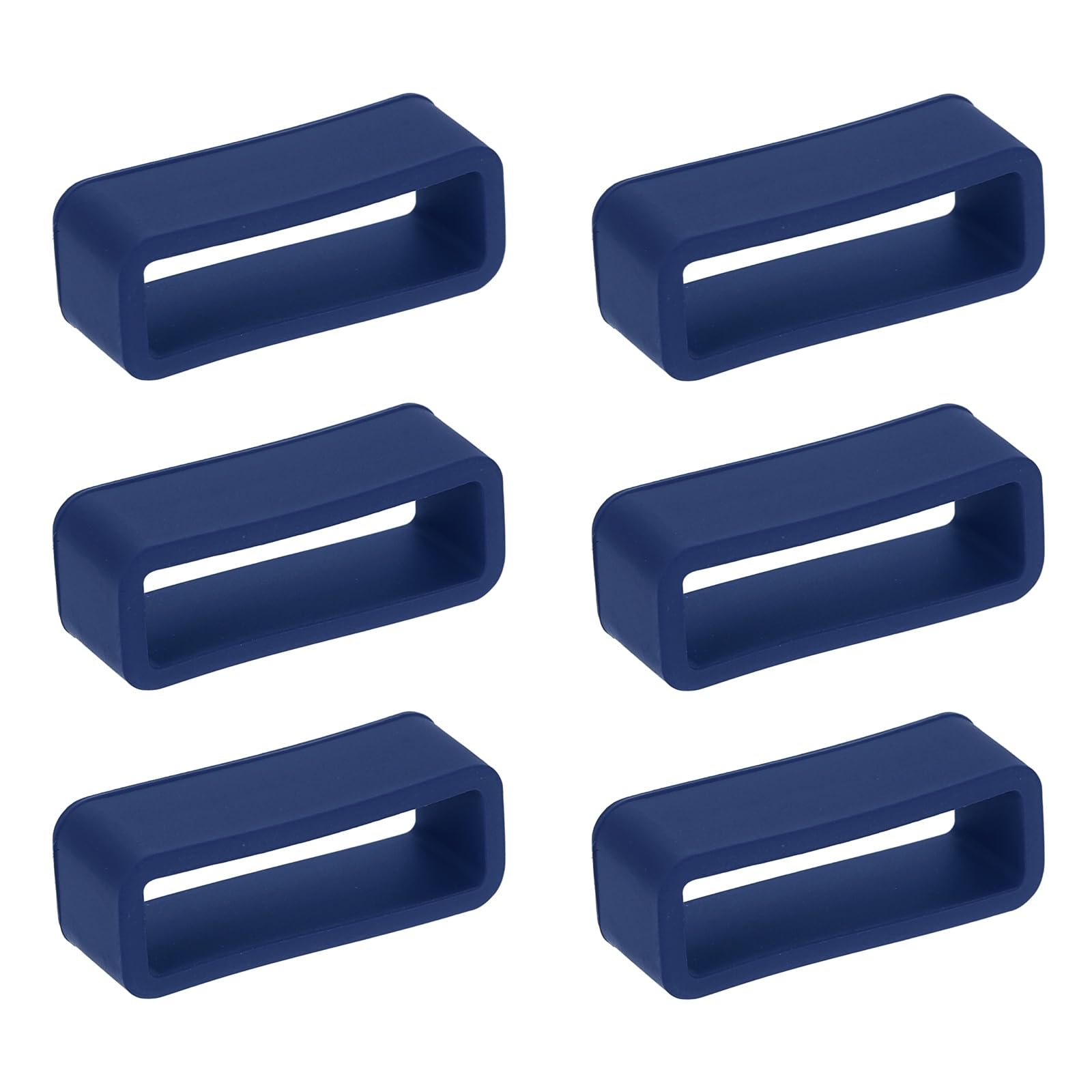 HARFINGTON 6pcs Watch Band Loops 20mm Silicone Watch Band Keeper Replacement Watch Strap Holder Retainer Wristwatch Strap Fastener Rings, Deep Blue