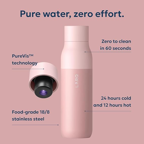 LARQ PureVis Smart Self-Cleaning UV Insulated Stainless Steel Water Bottle