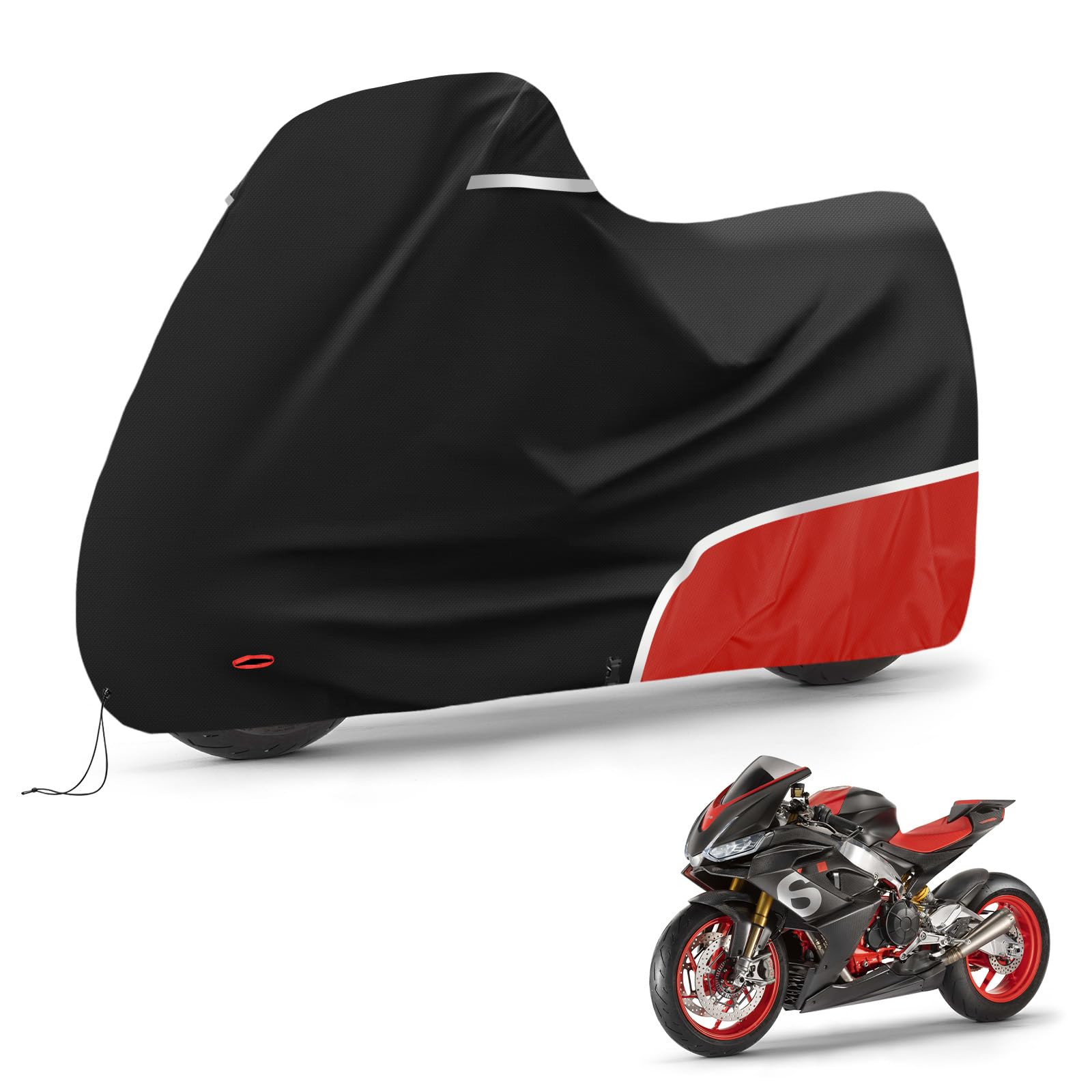 Motorradabdeckung Outdoor passend für Aprilia RS660 RS125 RS457 SX 125 | 420D Oxford-Stoff Wasserdicht Motorrad Abdeckung Abdeckplane Wetterfest Motorrad Abdeckung Plane