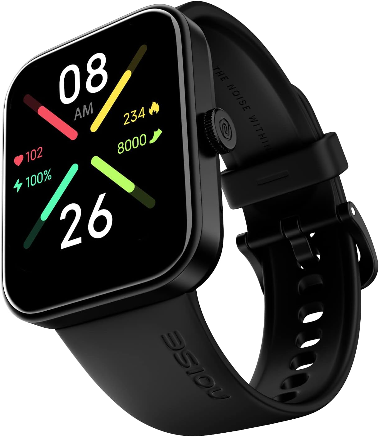 Noise Pulse Go Buzz Smart Watch with Advanced Bluetooth Calling, 1.69" TFT Display, SpO2, 100 Sports Mode with Auto Detection, Upto 7 Days Battery (2 Days with Heavy Calling) - Jet Black