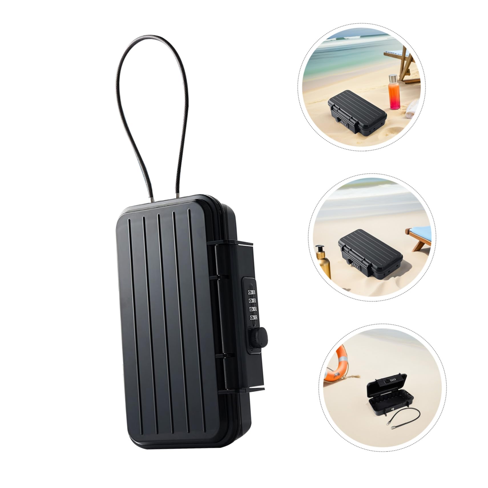 Coffre-fort de Voyage Portable Noir à Combinaison, Anti-vol