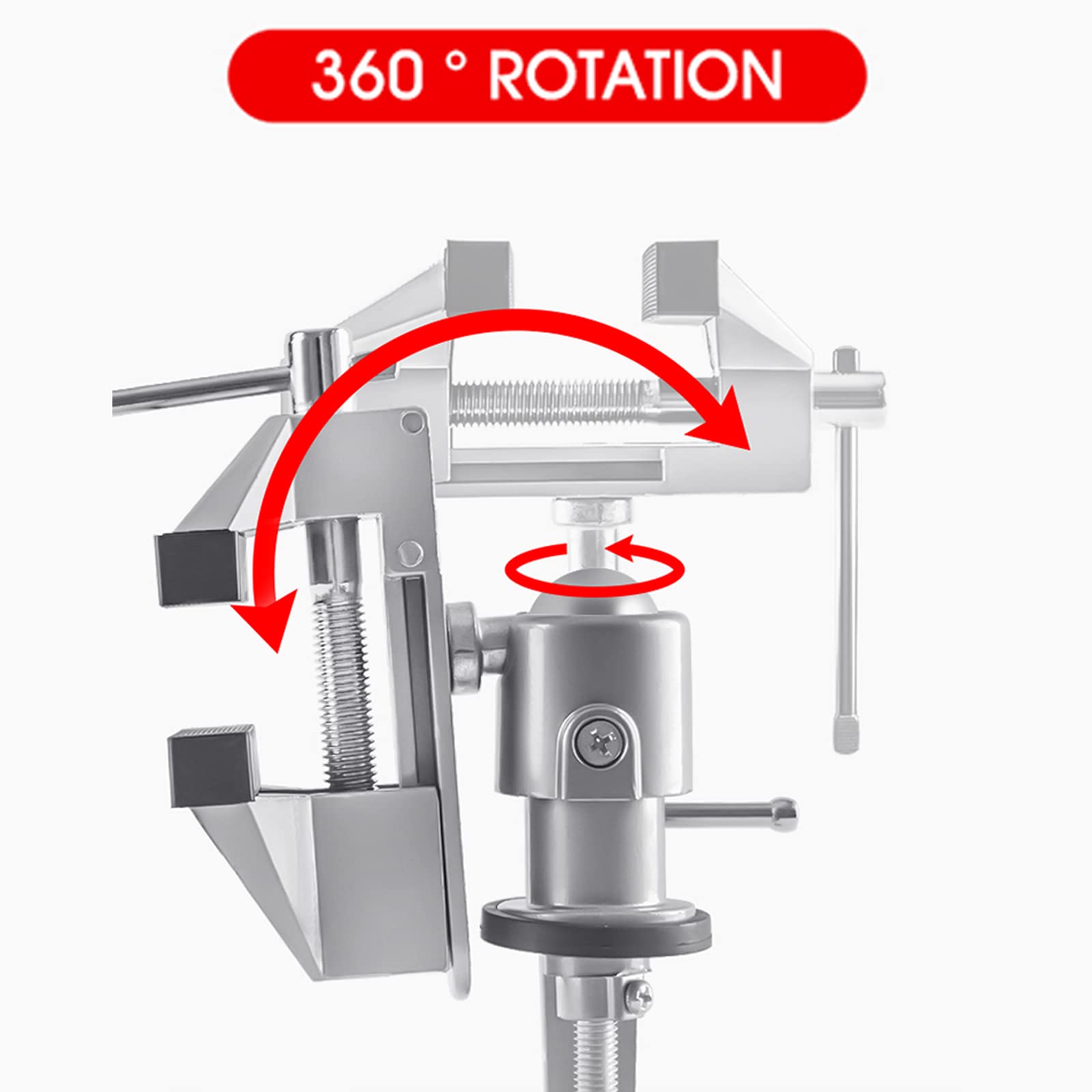 3 inch Universele tafelbankschroef klem bankschroef kantelt 360° draaibaar, draagbare tafelbladklem vice grip voor boren, houtbewerking, sieraden maken, mentaal werken