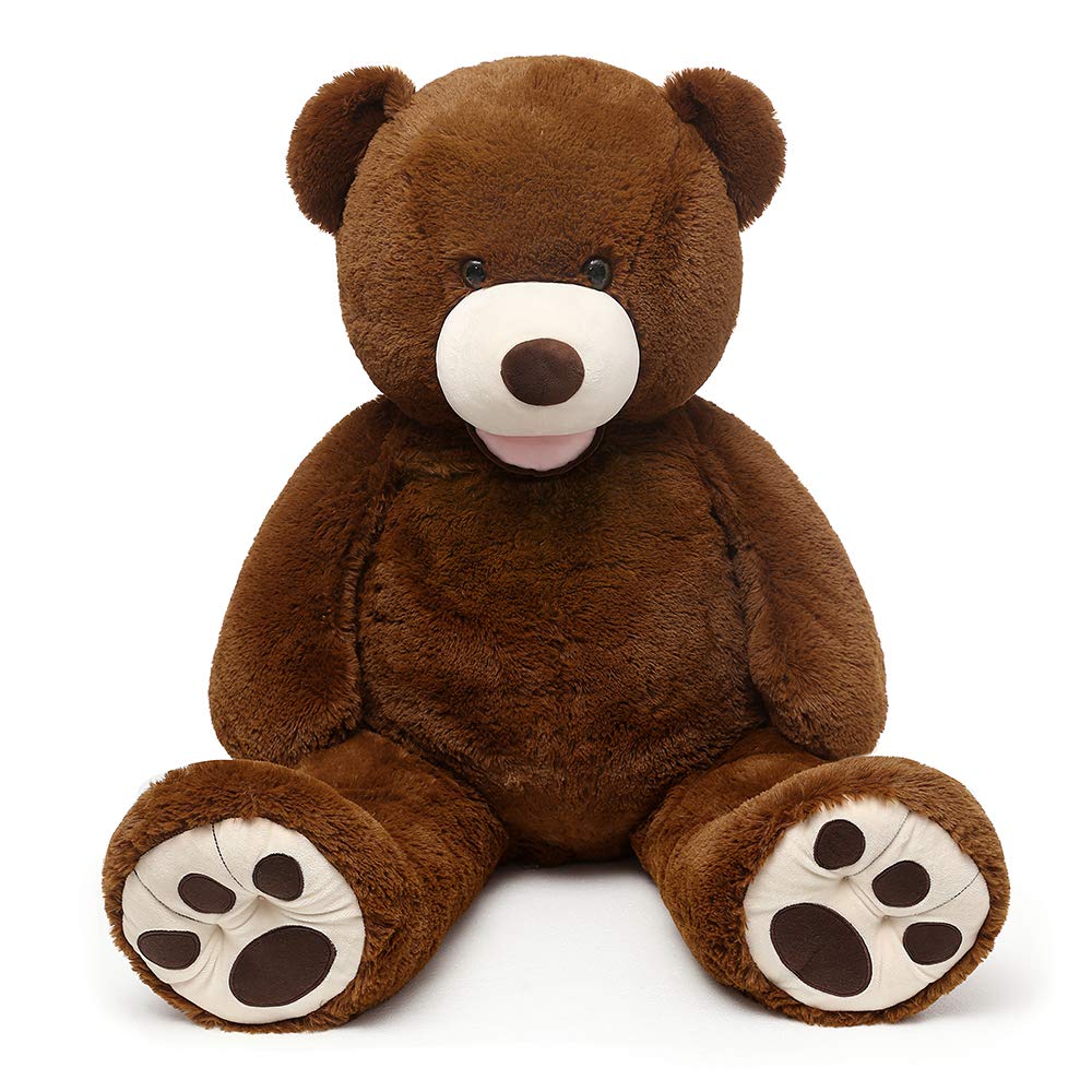 MorisMos Giant Teddy Bear with Big Footprints Big Teddy Bear Plush Stuffed Animals Dark Brown 51 inches