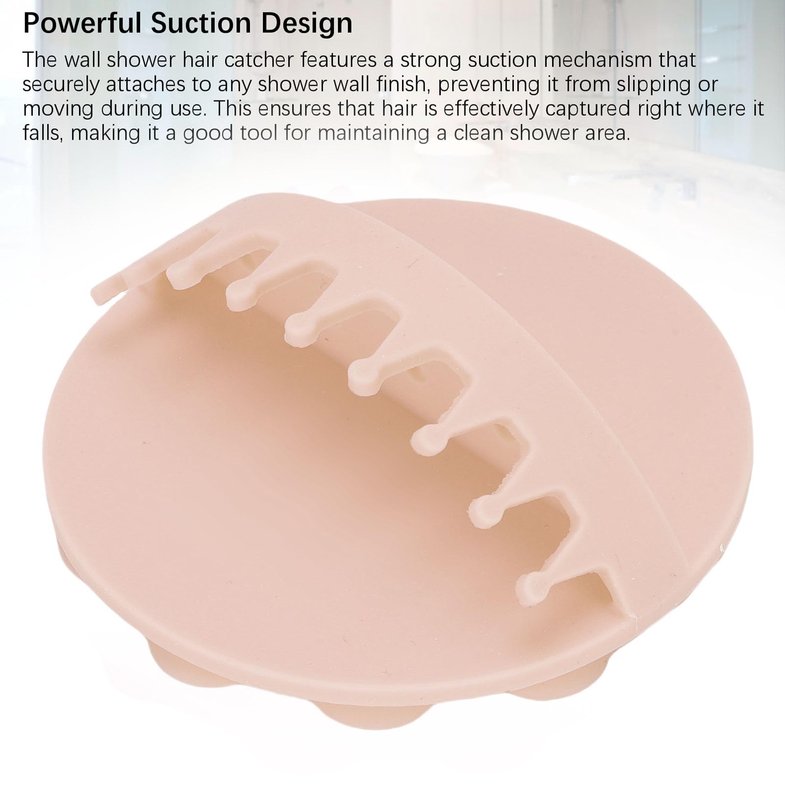 Hair Catcher Shower Wall, Silicone Wall Mount Hair Collector Powerful Suction - Image 2