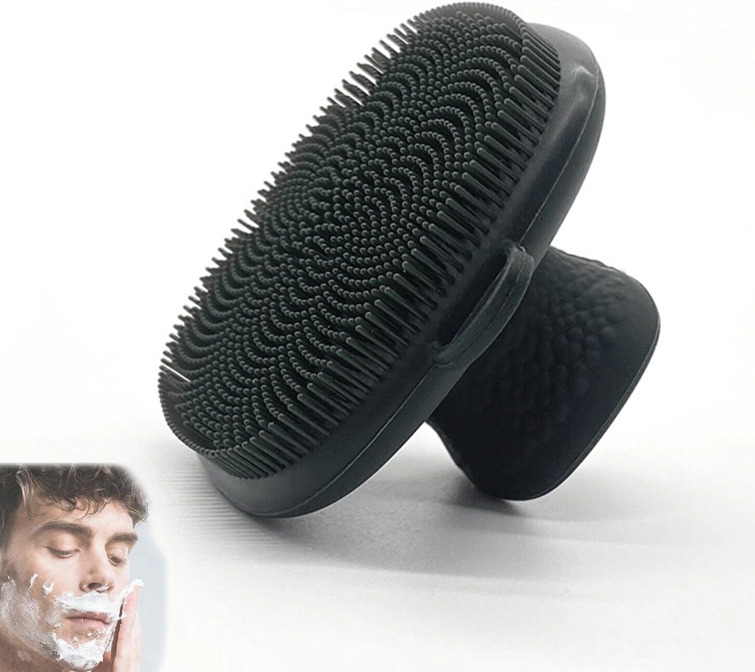 Silicone Face Scrubber, Facial Brush Scrub Exfoliator Pad, Face Exfoliator Tool for Men & Women, Suitable for Sensitive Skin (1 Pack, Black)