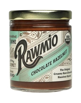 Rawmio Chocolate Hazelnut Spread, 6 oz. Jar, 6 Serving per Jar - Raw, Organic, Vegan, Gluten-Free