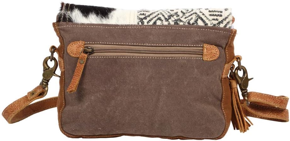 Myra Bag Canvas Mexican Bag - Fabric Boho Purses for Women with Genuine Leather Detailing and Chic Southwestern Design