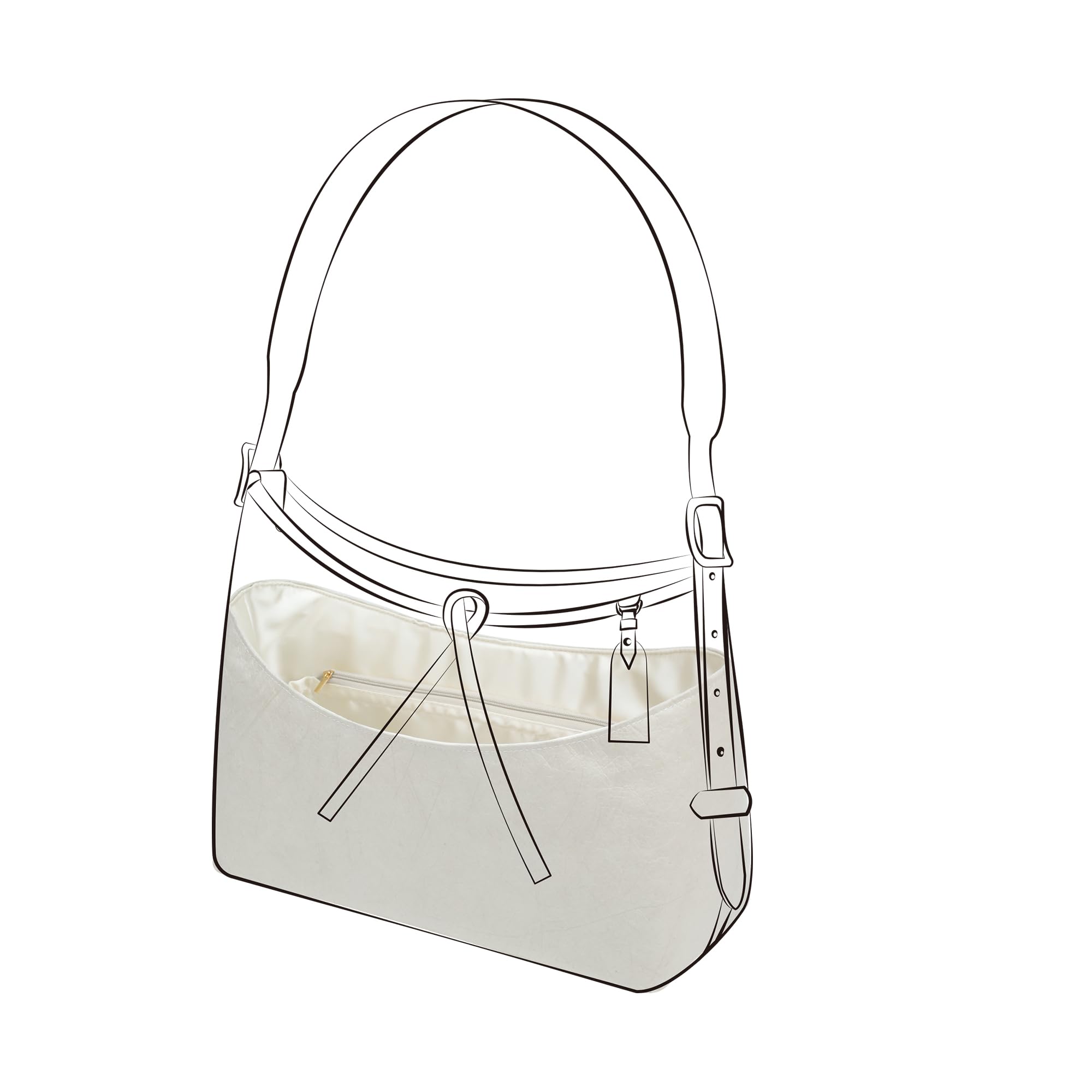 DGAZ Ligero Organizador de Bolsos para Carryall PM Open Top, Craie