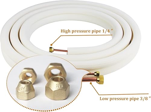 Miniatura 5 de 50 Ft Air Conditioning Copper Tubing Pipe Extension, 14" 12" 38" PE Thickened for Mini Split AC and Heating Equipment Insulated Coil Line HVAC
