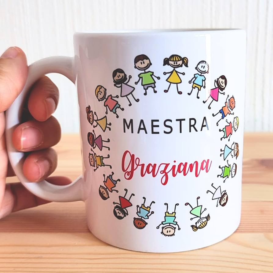Tazza per insegnanti regalo divertente personalizzato insegnante tazza da caffè idea regalo scuola elementare tazza addio, regalo di addio al liceo tazza caffè (bianco/blu