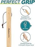 Vista 4 de Hula azada de estribo mini para acción de deshierbe/azada de bucle, herramienta de jardín de azada de 16 pulgadas, mango de madera dura, empujar