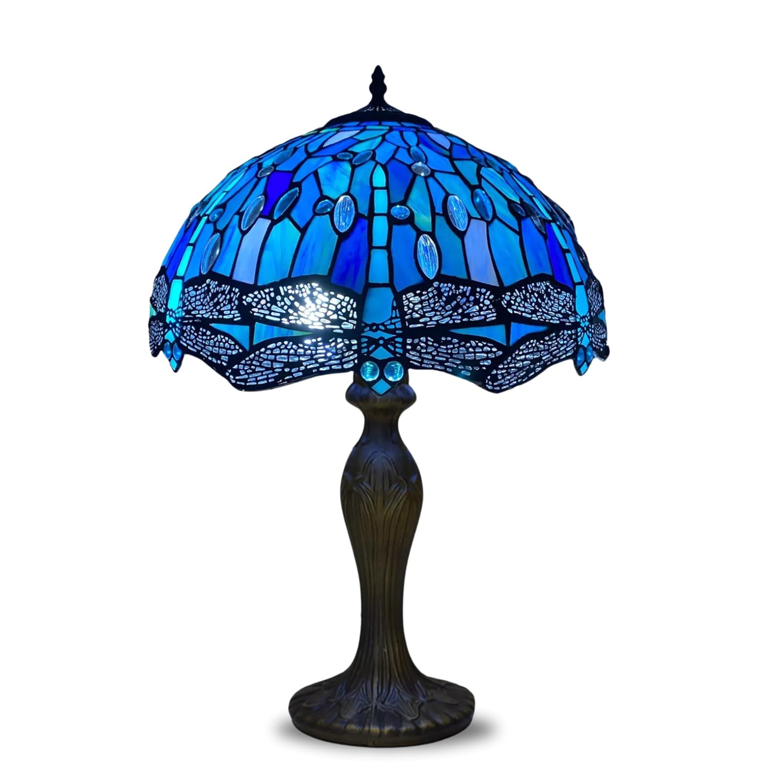 Tiffany Style Table Lamp, 16-inch Stained Glass Shade (TFTL-1607)