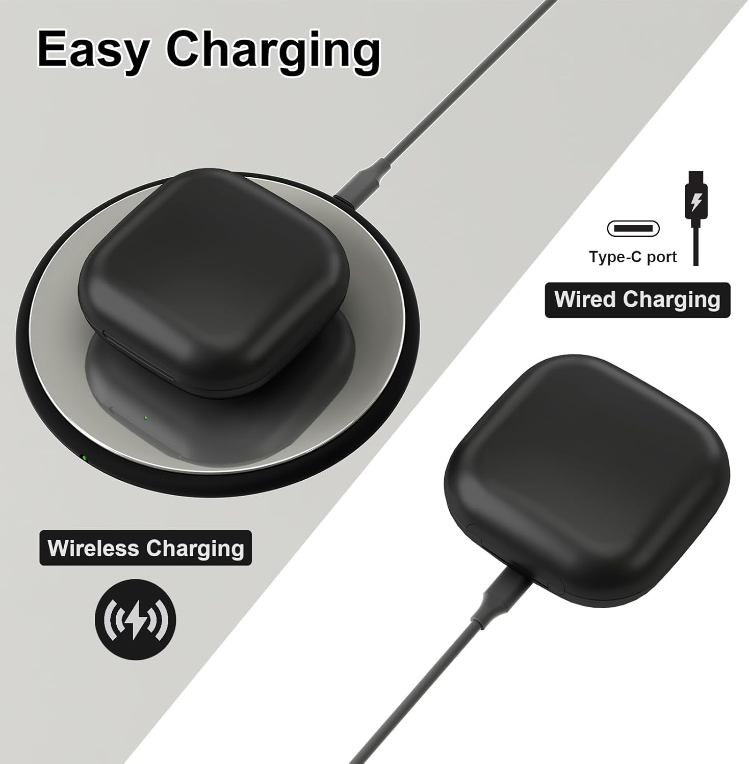 Wireless Charging Case for Beats Fit Pro, Replacement Charger Case for Beats Fit Pro with Bluetooth Pairing, 700mAh Built-in Battery, Support Wireless and Wired Charging, Not Include Earbuds - Image 4