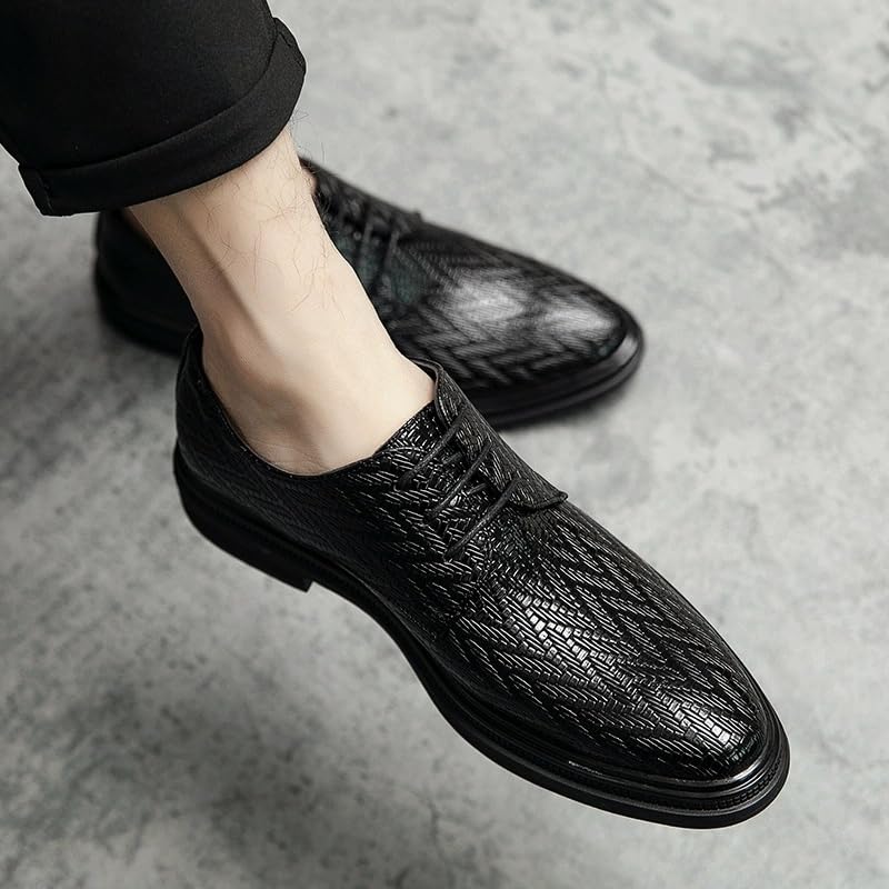 Mens Thick Sole Lace-Up British Style Casual Leather Shoes Comfortable Business Oxford Footwear2