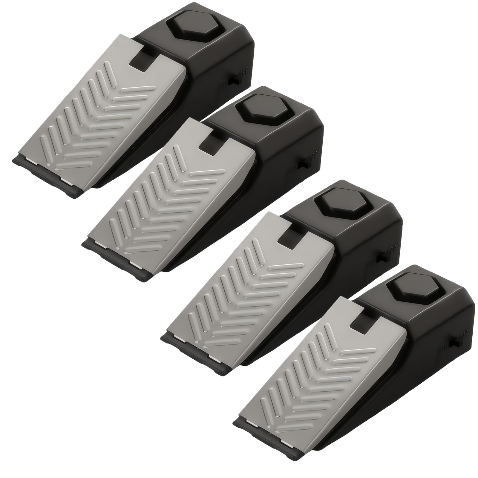 Mengshen 4er Pack Türstopper Alarm Tragbare Türkeile Sicherheitsalarm 120 dB Sirene Türstopper für den Eingangsbereich für Reisen Zuhause und Wohnheime