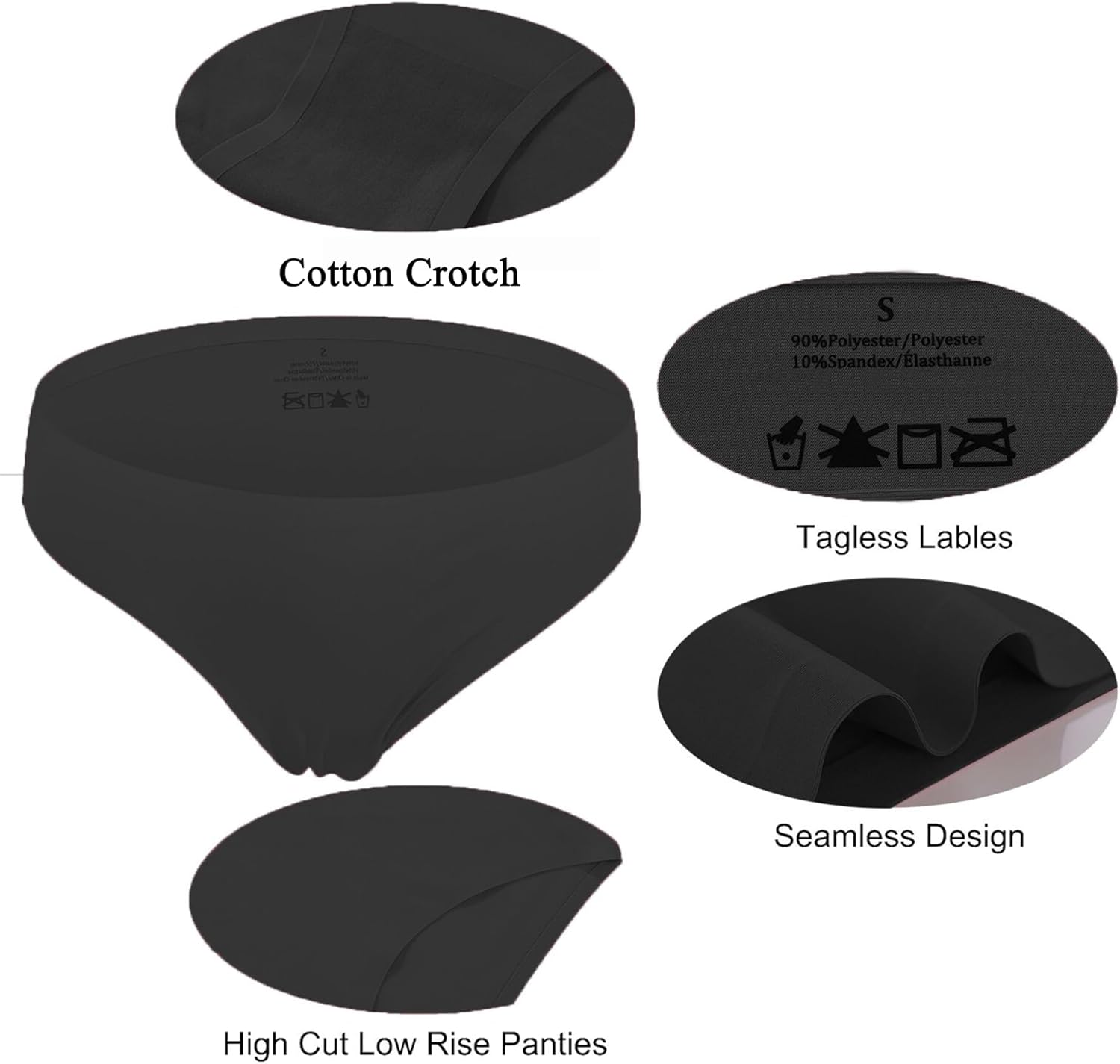 FINETOO 6 Pack Women’s Seamless Hipster Underwear No Show Panties Invisibles Briefs Soft Stretch Bikini Underwears XS-XL - Image 4