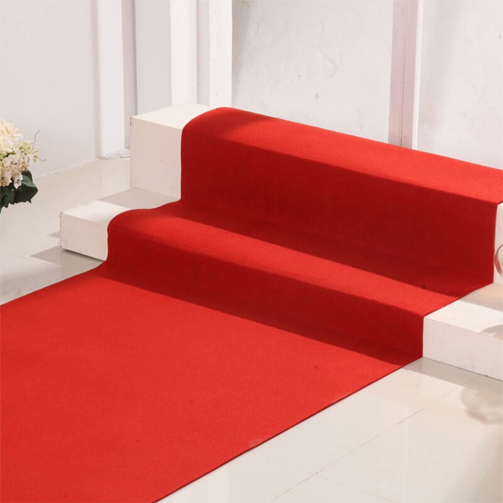 Rode Loper Loper Bruiloft Gangpad Loper Mat, Evenement Ceremonie Loopbrug Tapijt 2mm Polyester Antislip Loper Tapijten Voor Bruiloft Decoratie Feest Buiten Kerk, 10m 30m 50m (Size : 1.2x50m
