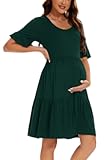 Women's Maternity Dress Ruffle Short Sleeve Pregnancy Clothes Summer
