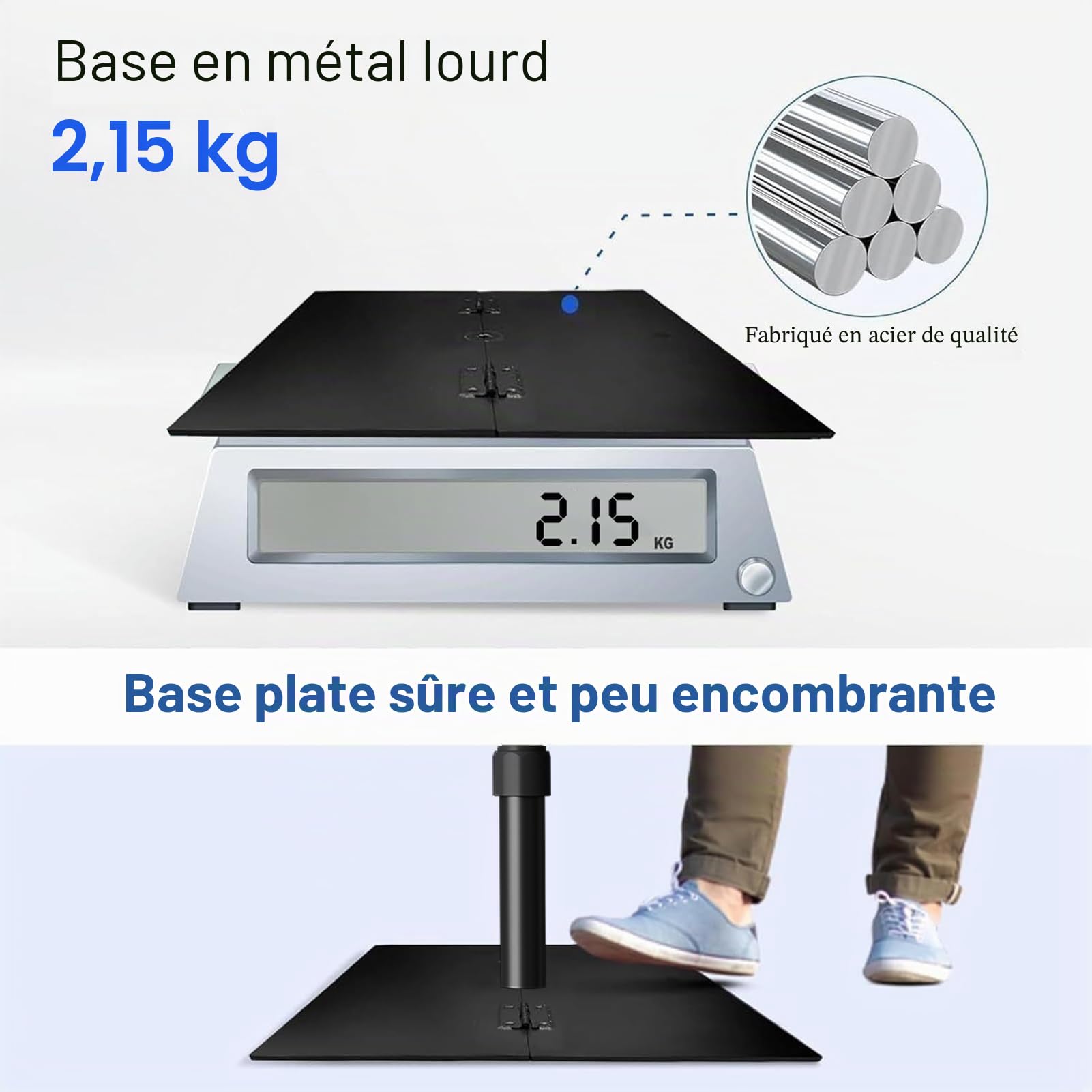 EMART Support Fond Photo 3x3m, Système Toile de Fond Réglable avec Socle en Acier pour Photographie, Studio Vidéo Photo, Fêtes d'anniversaire