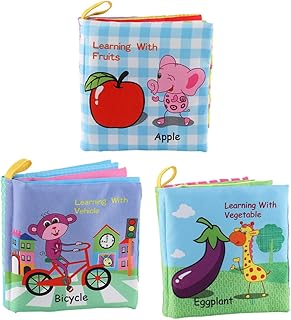 TOYANDONA 3 Pçs Bebê Brinquedos Infantis Livro De Desenvolvimento Intelectual Livro De Infância Livro Resistente A Rasgos Livro De Pano Material Tecido Lavável